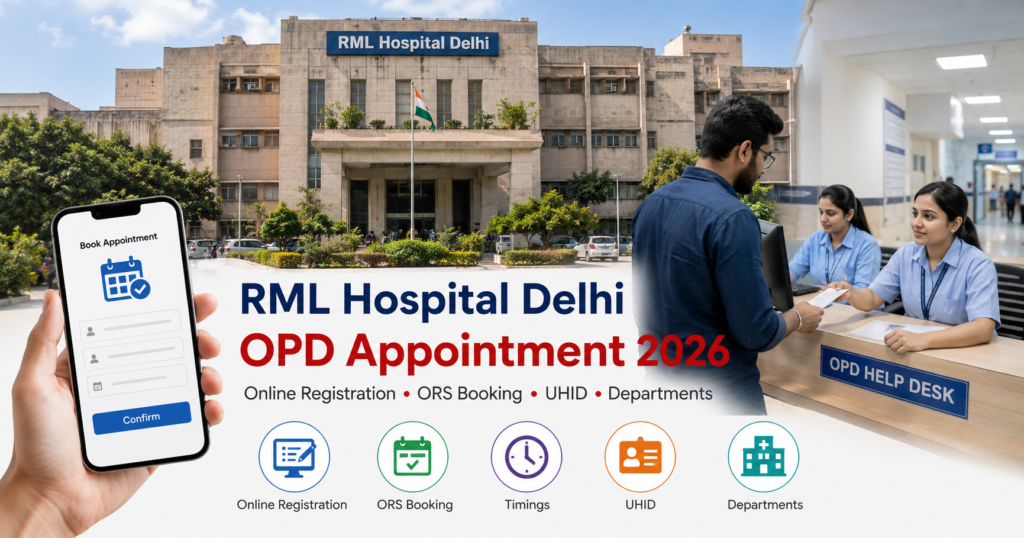 RML Hospital Delhi OPD Appointment 2026 – Online Registration, ORS Booking, Timings, UHID, Departments & Patient Guide